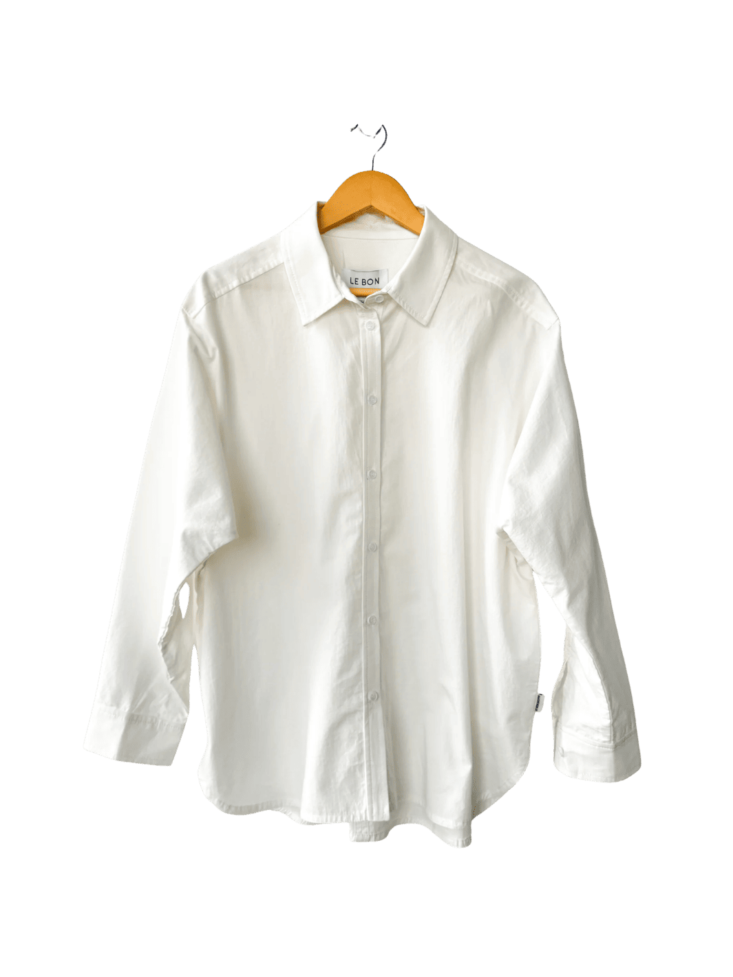 Le Bon Shoppe 'Light Weight Owen Shirt' in 'White' on a hanger | Twentyseven Toronto