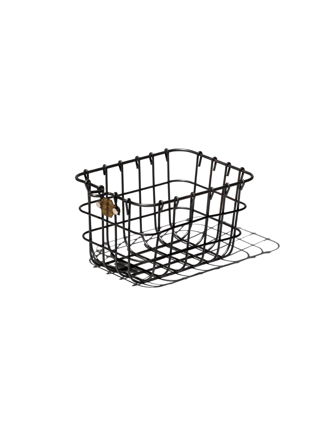 An empty black wire Locker Basket - Small from Puebco against a transparent background | Twentyseven Toronto