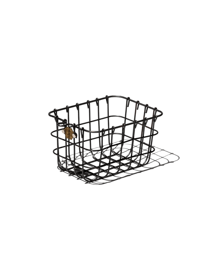 An empty black wire Locker Basket - Small from Puebco against a transparent background | Twentyseven Toronto