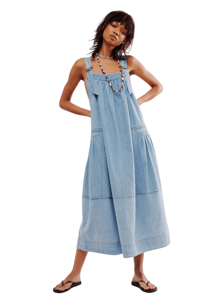 Free People Machu Barrel Midi Dress - Frost | Twentyseven