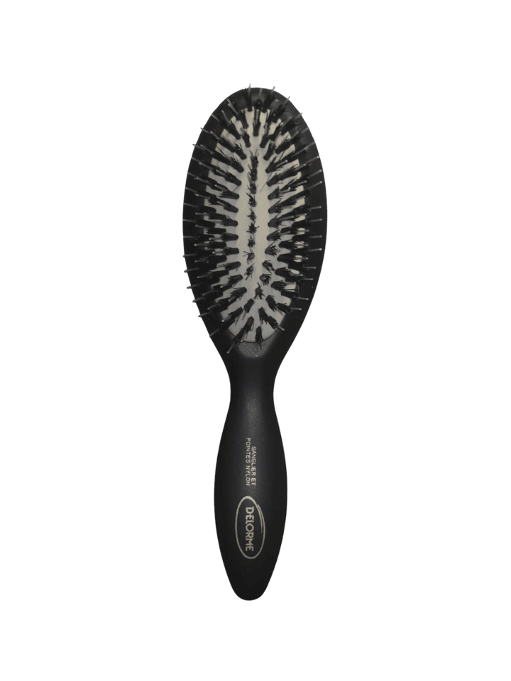 Small black Boar & Nylon Bristle Brush / Sanglier et Pointes Nylon hairbrush by Maison Delorme Canada | Twentyseven Toronto