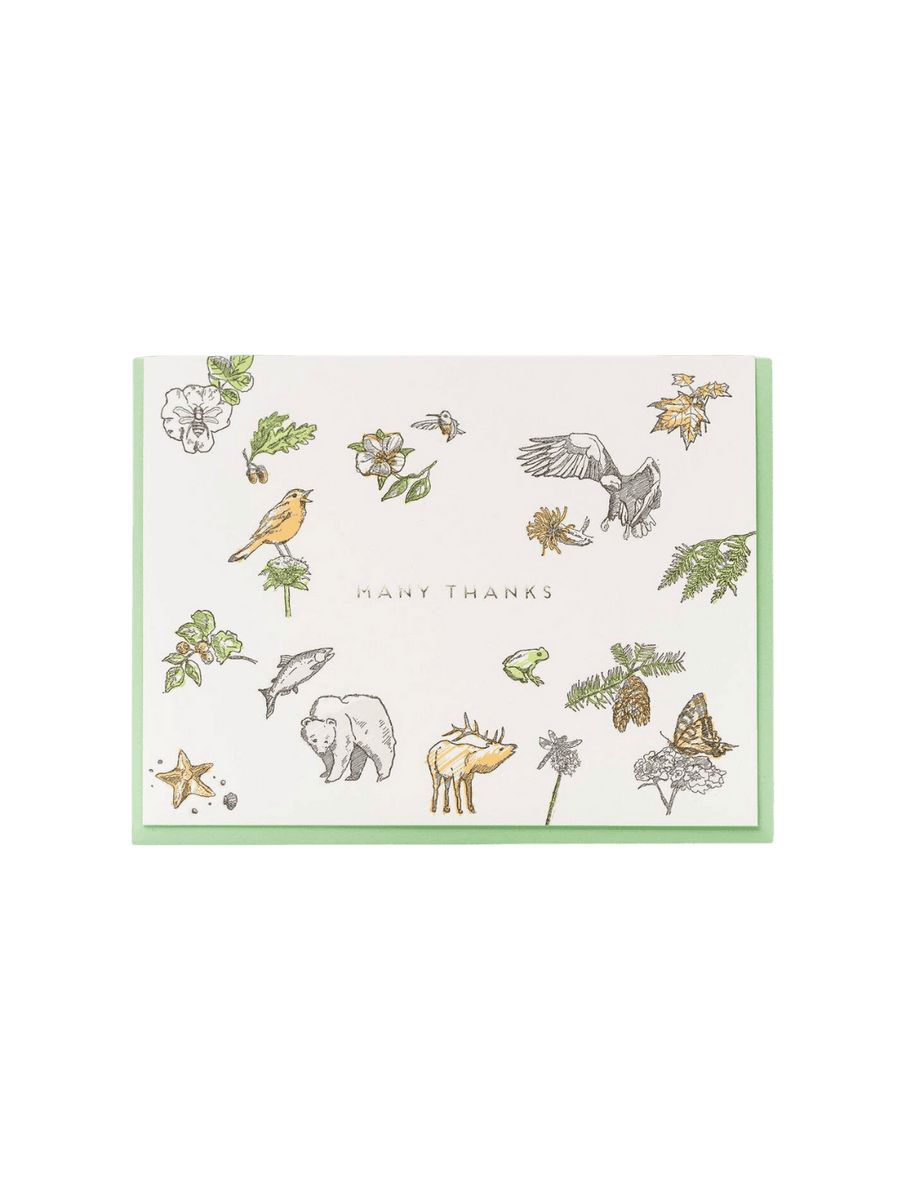 Porchlight Press Many Thanks Flora & Fauna Card | Twentyseven Toronto