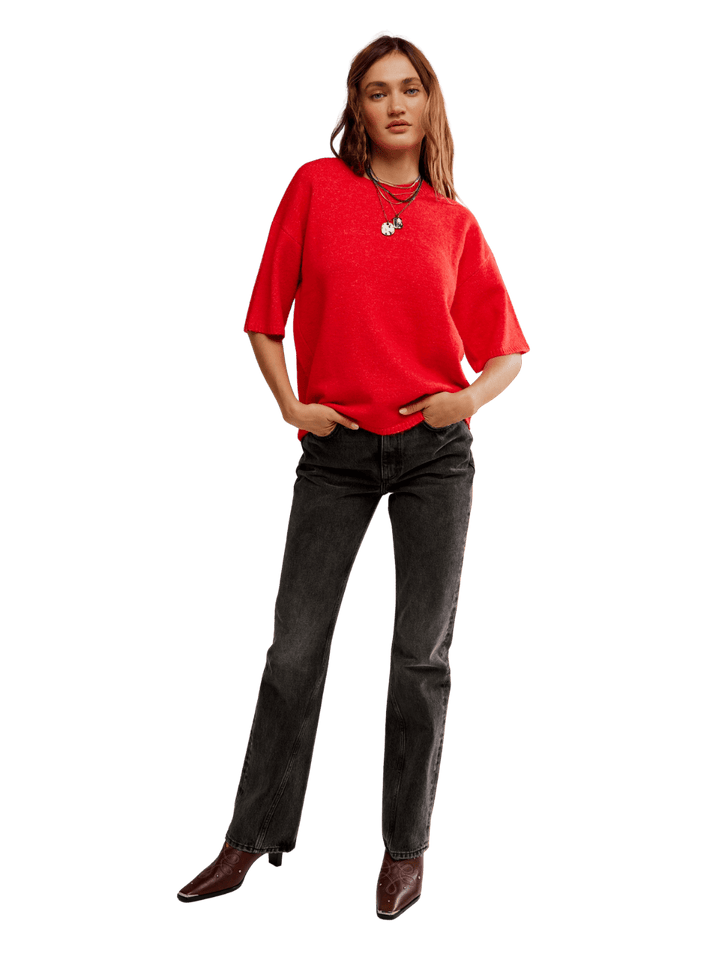 Free People Margot SoftSpun Sweater Tee in Cherry Pop Melange | Twentyseven Toronto