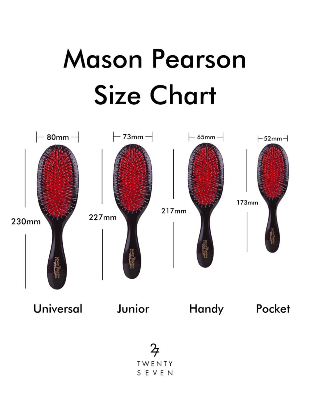 Mason Pearson Hairbrush Size Chart | Twentyseven Toronto