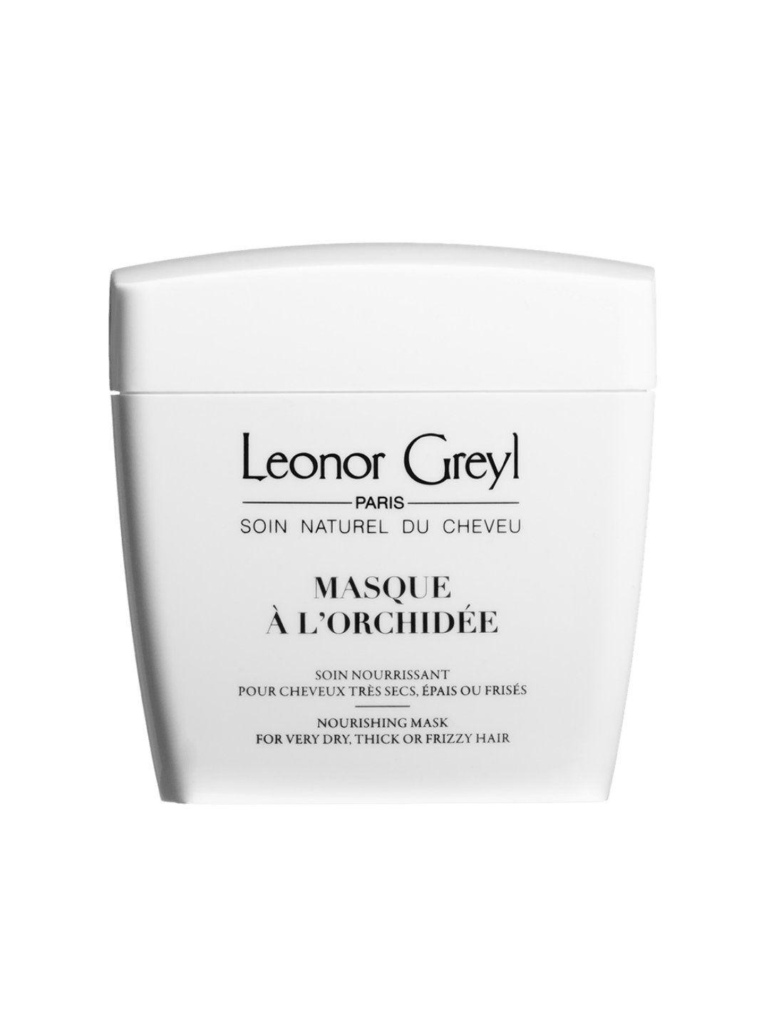 Leonor Greyl 'Masque à l’Orchidée' hair mask white container on a transparent background | Twentyseven Toronto