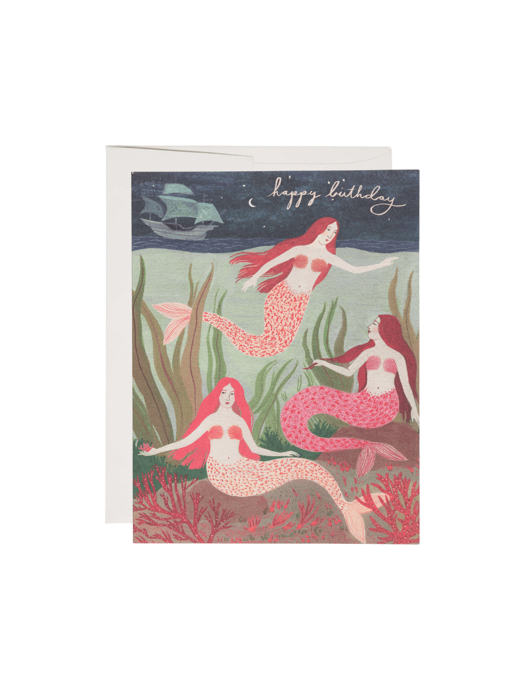 Red Cap Cards Mermaids Birthday Greeting Card by Becca Stadtlander | Twentyseven Toronto