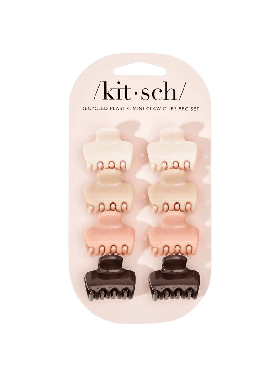 KITSCH Recycled Plastic Mini Cloud Claw Clips 8pc Set in Rosewood | Twentyseven Toronto