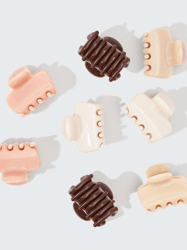 KITSCH Recycled Plastic Mini Cloud Claw Clips 8pc Set in Rosewood | Twentyseven Toronto