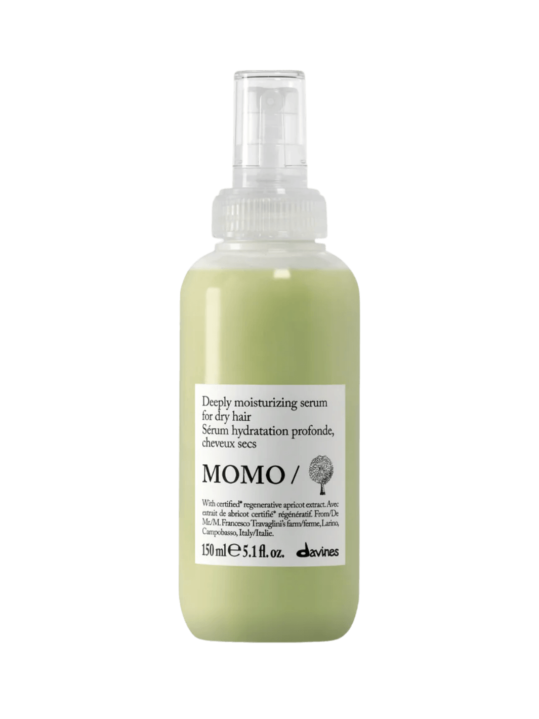 A 150 ml spray bottle of Davines Momo Serum for dry hair | Twentyseven Toronto