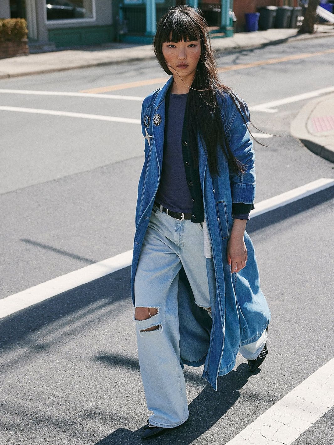 Free People We the Free Monique Indigo Duster in Sunlight Blue