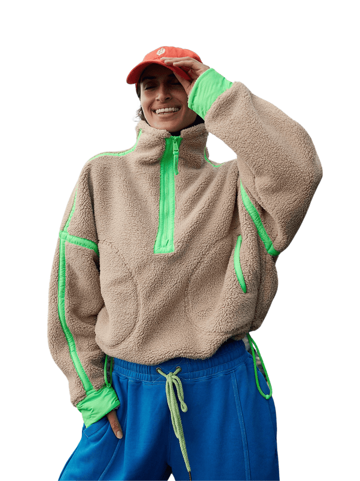 Free People Mountain High 1/2 Zip Fleece - Clay Combo | Twentyseven Toronto