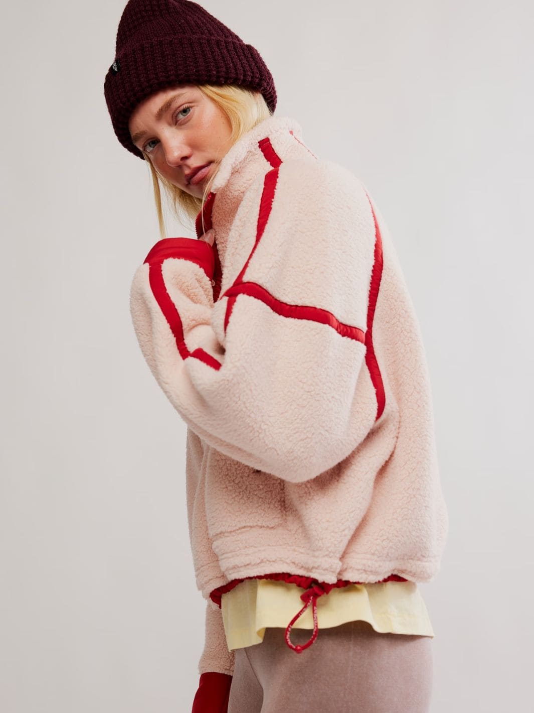 Free People Mountain High Half Zip Fleece in Ballet Slipper Combo | Twentyseven Toronto