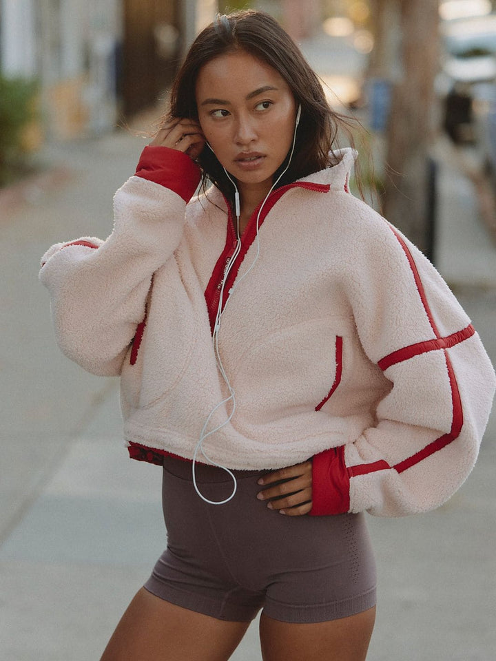 Free People Mountain High Half Zip Fleece in Ballet Slipper Combo | Twentyseven Toronto