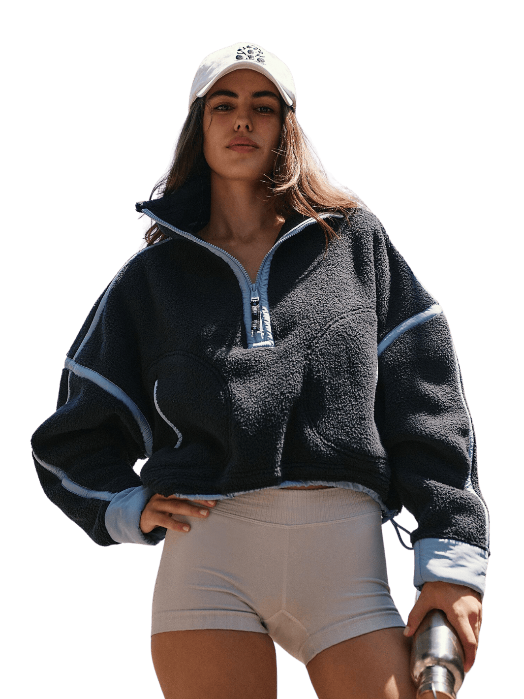 Free People Mountain High 1/2 Zip Fleece - Black / Blue Grey Combo | Twentyseven Toronto