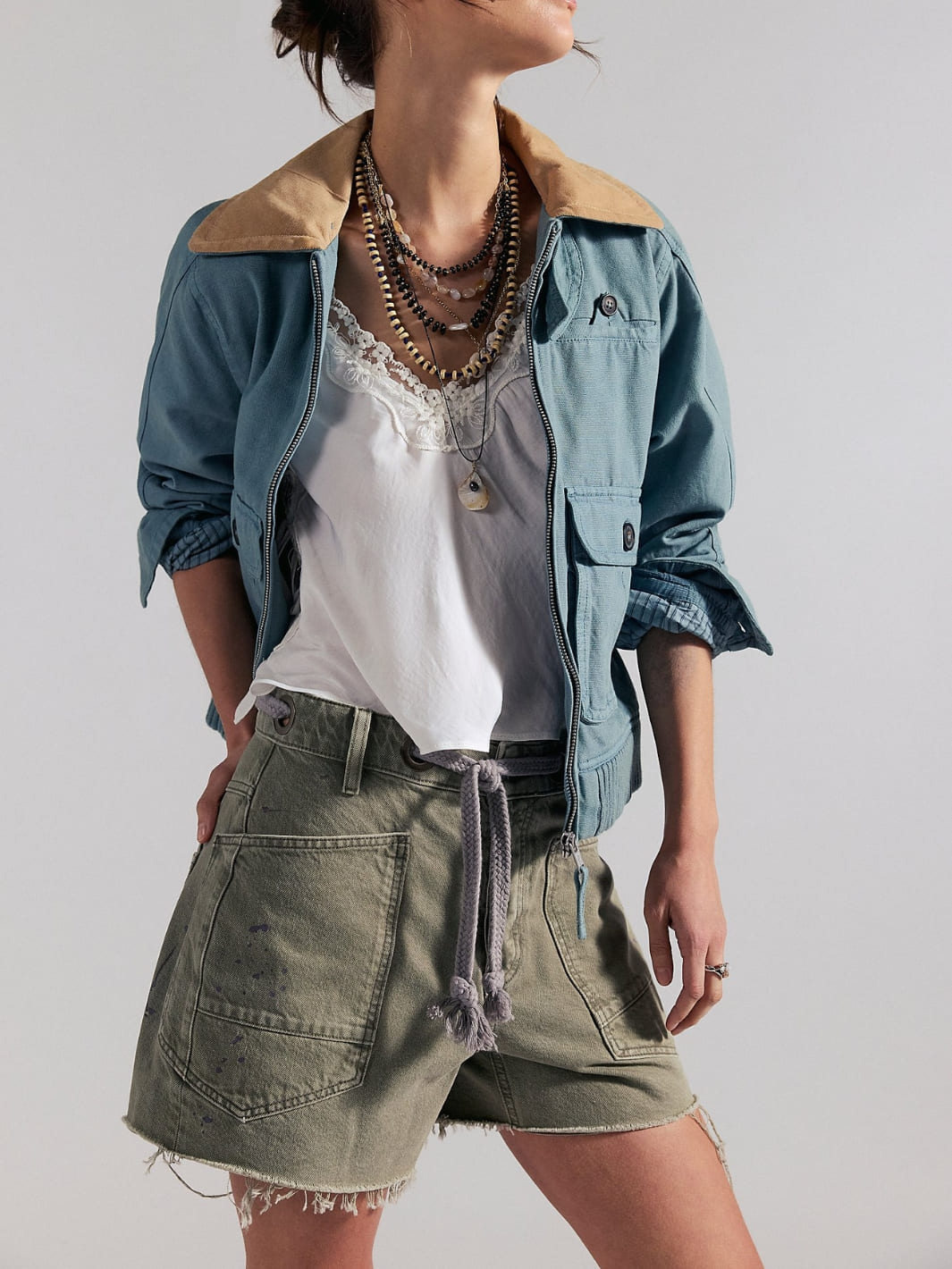 Free People We the Free Moxie Barrel Shorts - Fern | Twentyseven Toronto