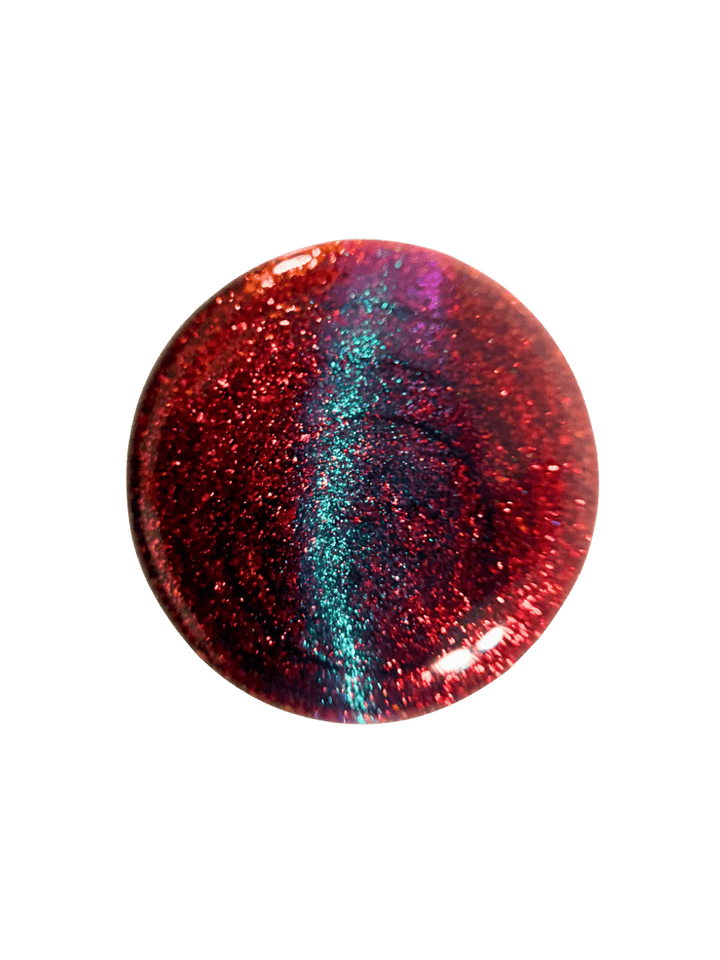 Multicolored swatch of 'Mumbling About Apples In Your Dreams Magnetic Nail Polish' by Death Valley Nails on a transparent background | Twentyseven Toronto