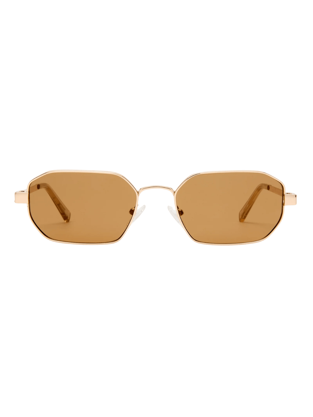 Product shot of the Le Specs Mythic - Gold Light Brown Mono sunglasses on a transparent background | Twentyseven Toronto