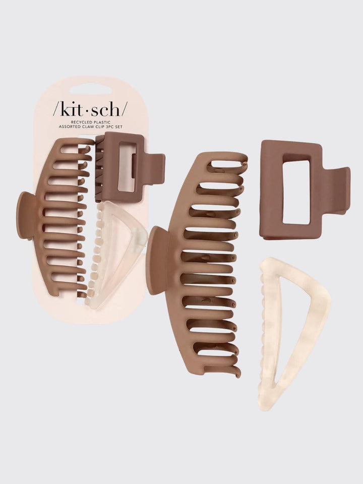 KITSCH Neutral Assorted Claw Clip 3pc - Oversized Claw Clip | Twentyseven Toronto