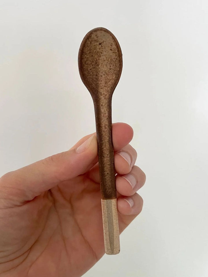 Fort & Field Neutral Colour-Blocked Handmade Pottery Japanese Spoons in White | Twentyseven Toronto