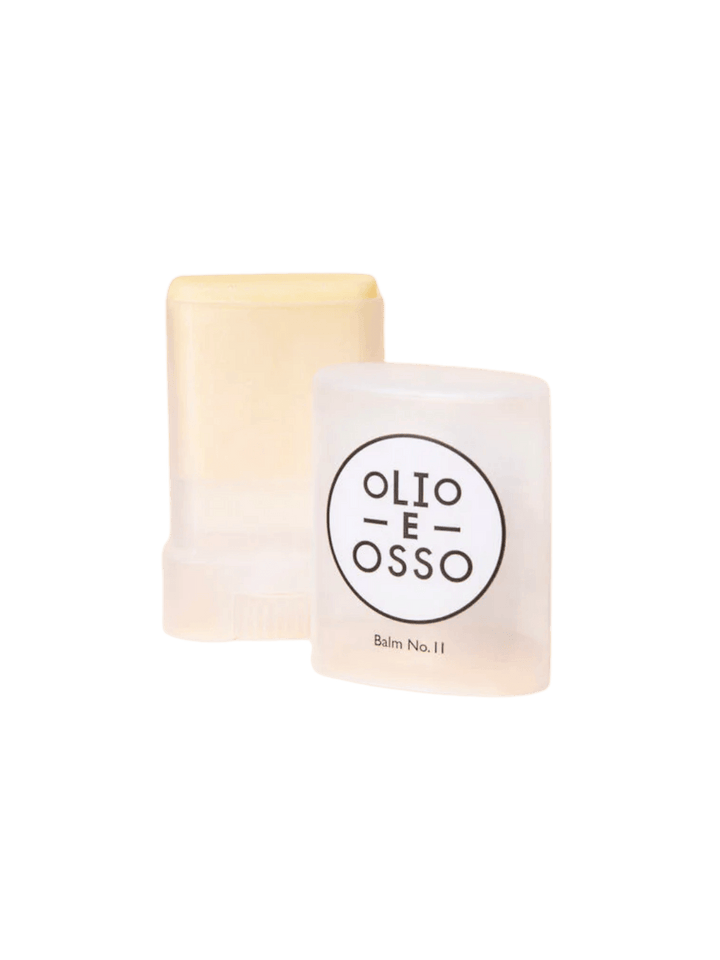 Olio E Osso 'No 11. Fete' balm with branded packaging on a transparent background | Twentyseven Toronto