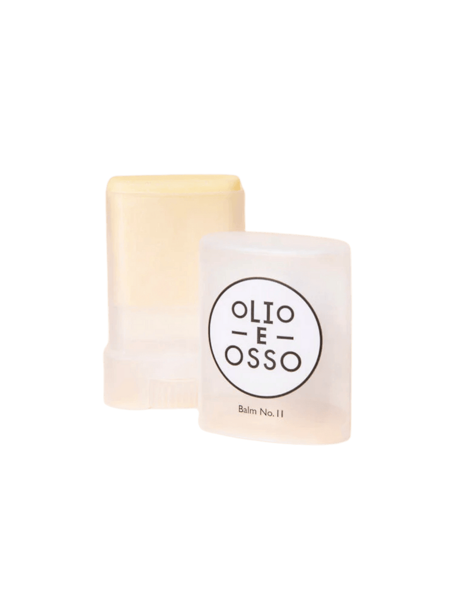 Olio E Osso 'No 11. Fete' balm with branded packaging on a transparent background | Twentyseven Toronto