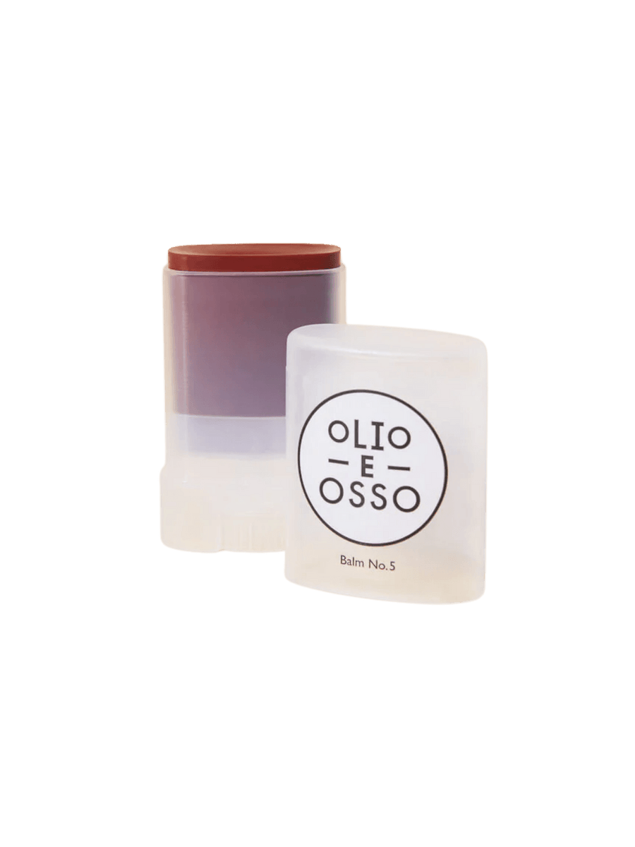 Olio E Osso 'No 5. Currant' balm with branded packaging on a transparent background | Twentyseven Toronto