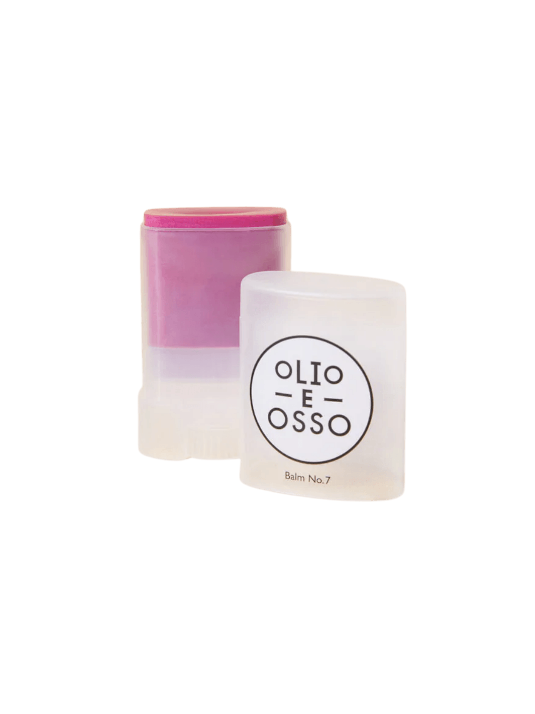 Olio E Osso 'No 7. Blush Shimmer' balm with branded packaging on a transparent background | Twentyseven Toronto