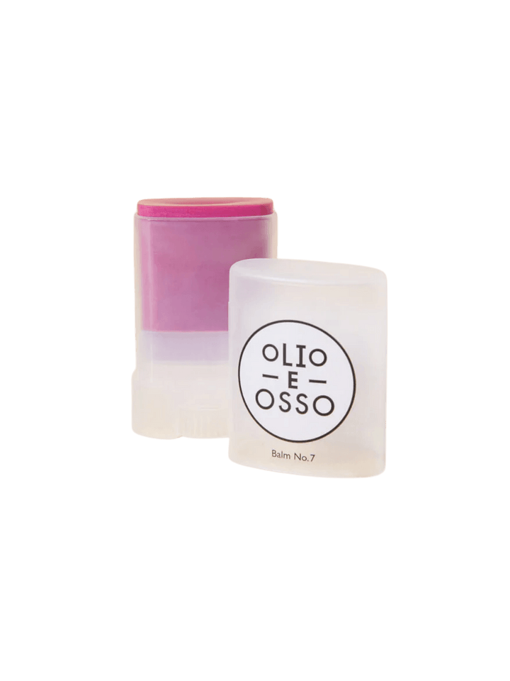 Olio E Osso 'No 7. Blush Shimmer' balm with branded packaging on a transparent background | Twentyseven Toronto