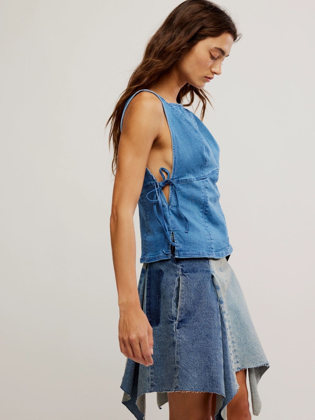 Free People Not My Fault Corset in Denim Baby Blue | Twentyseven Toronto