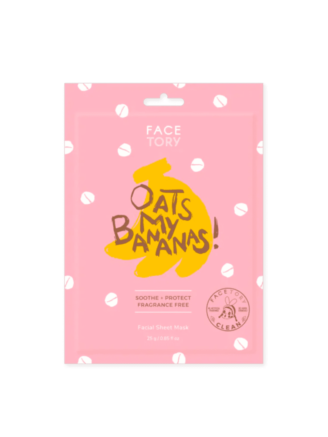 FaceTory Oats My Bananas Soothing Skincare Sheet Mask | Twentyseven Toronto