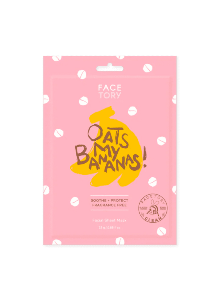 FaceTory Oats My Bananas Soothing Skincare Sheet Mask | Twentyseven Toronto