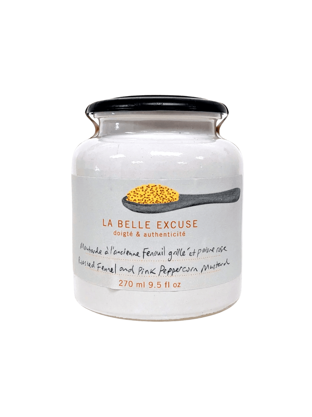 La Belle Excuse Old-Fashioned Mustard - Roasted Fennel and Pink Peppercorn | 270ml | Twentyseven Toronto