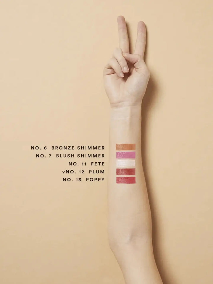 Olio E Osso balm swatches on an arm with fair complexion | Twentyseven Toronto
