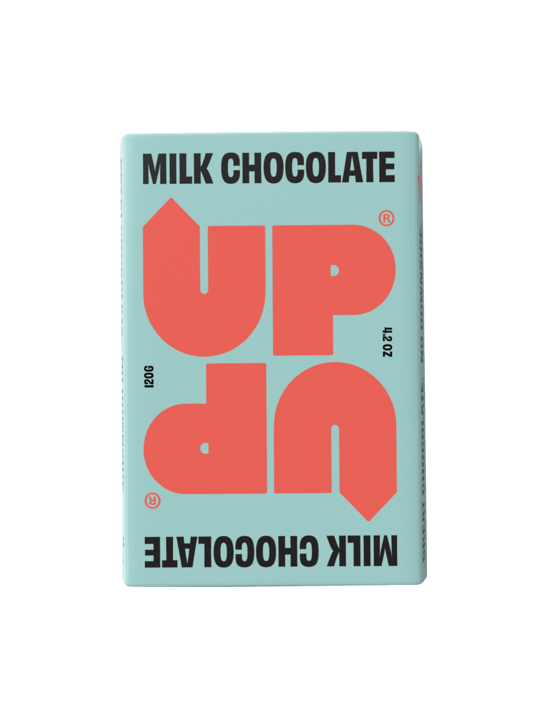 UP UP Chocolate Milk Chocolate in light blue and orange packaging | Twentyseven Toronto