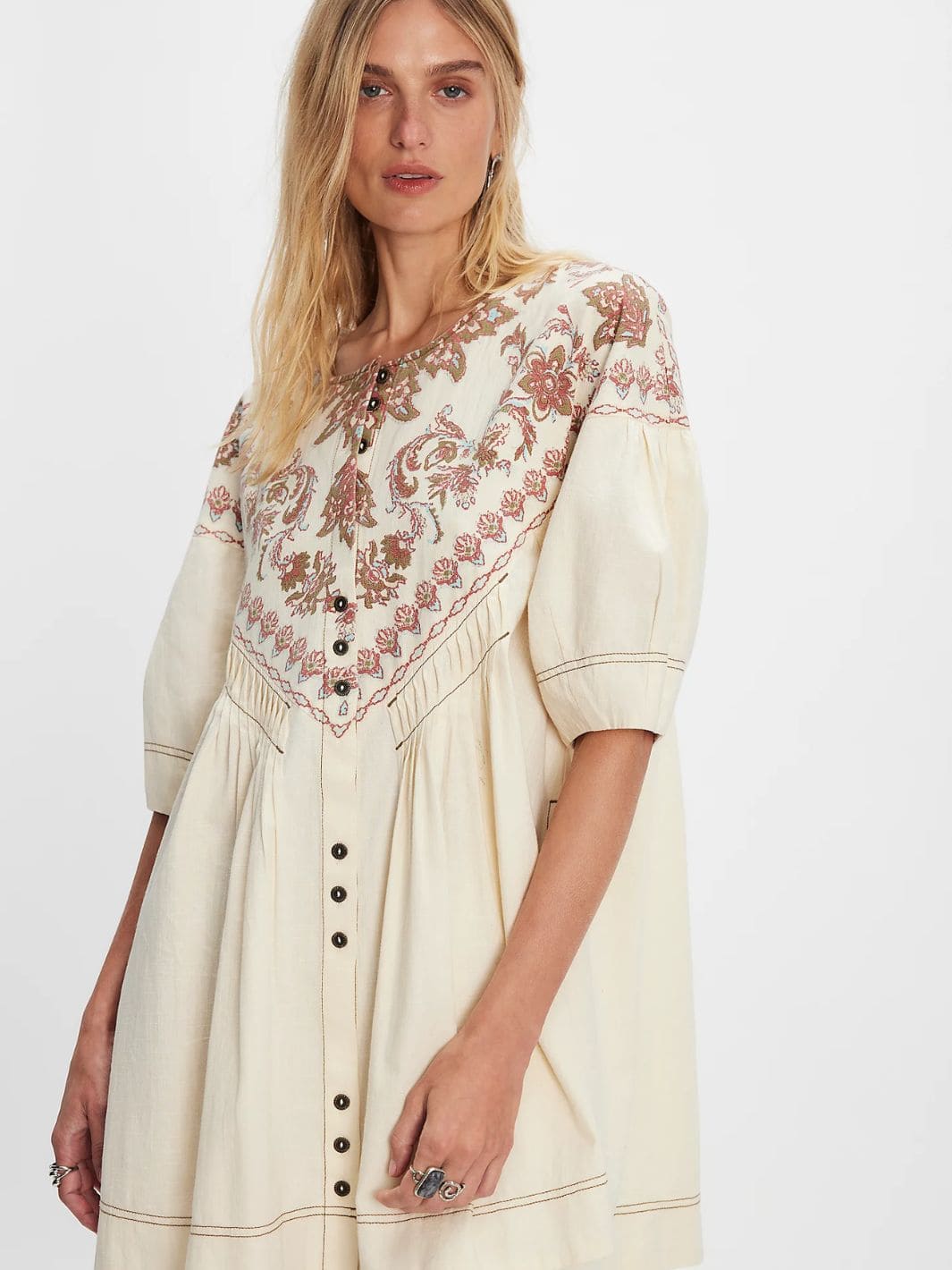 Free People Orson Mini Dress in Ivory Combo | Twentyseven Toronto