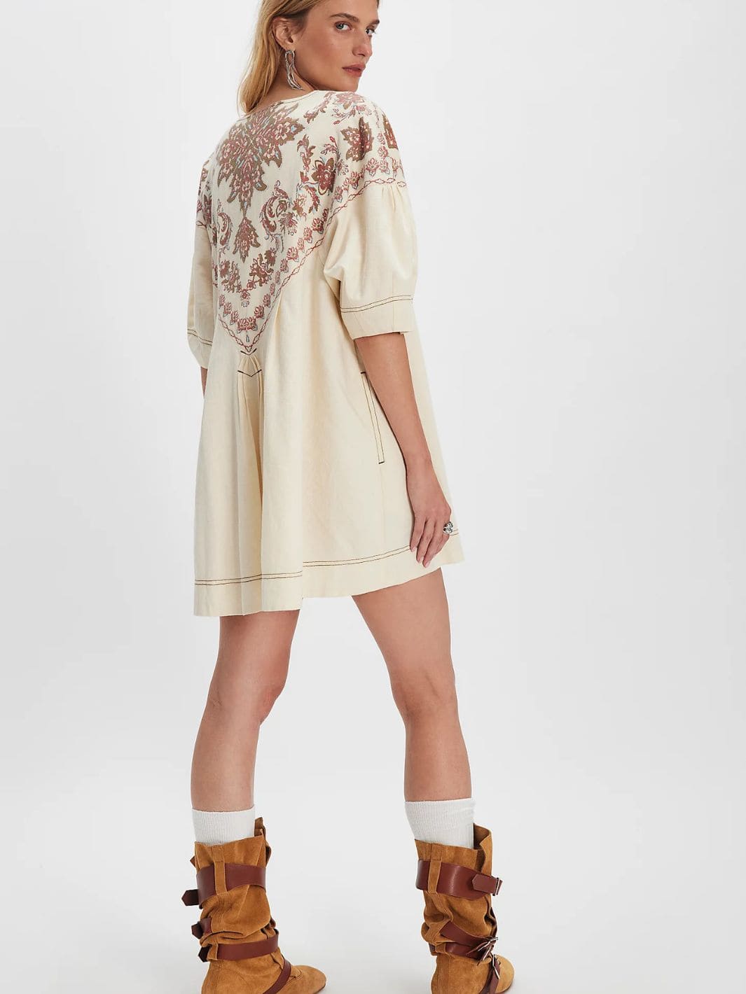 Free People Orson Mini Dress in Ivory Combo | Twentyseven Toronto