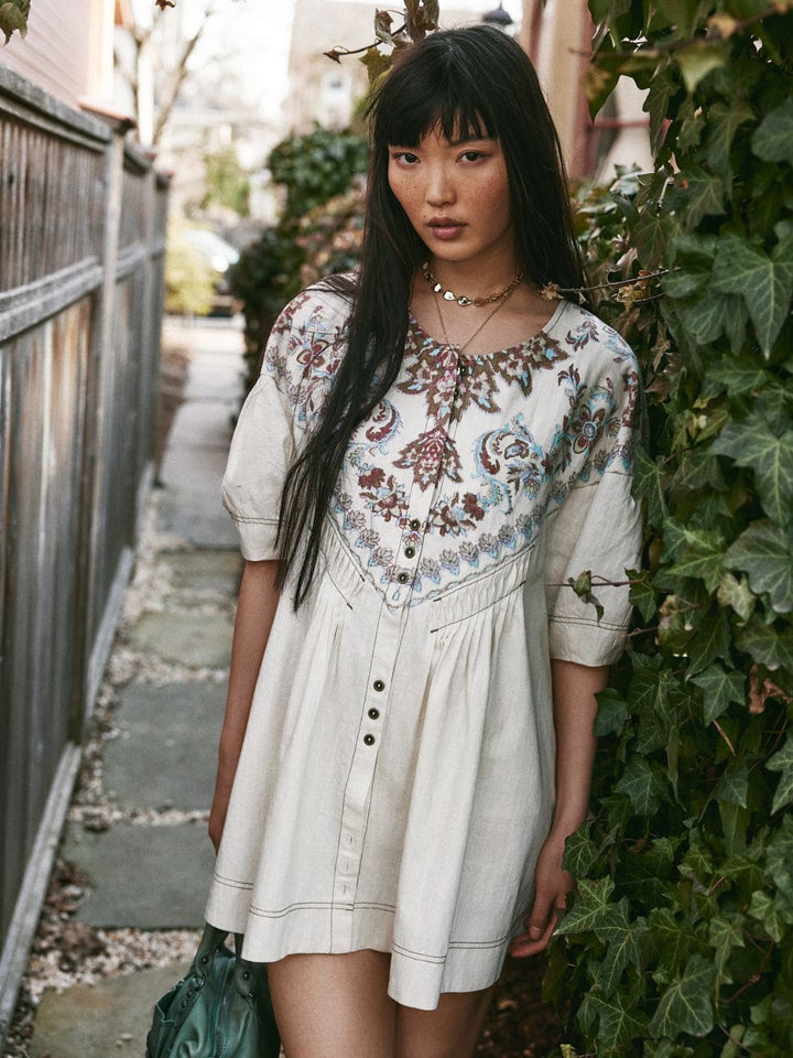 Free People Orson Mini Dress in Ivory Combo | Twentyseven Toronto