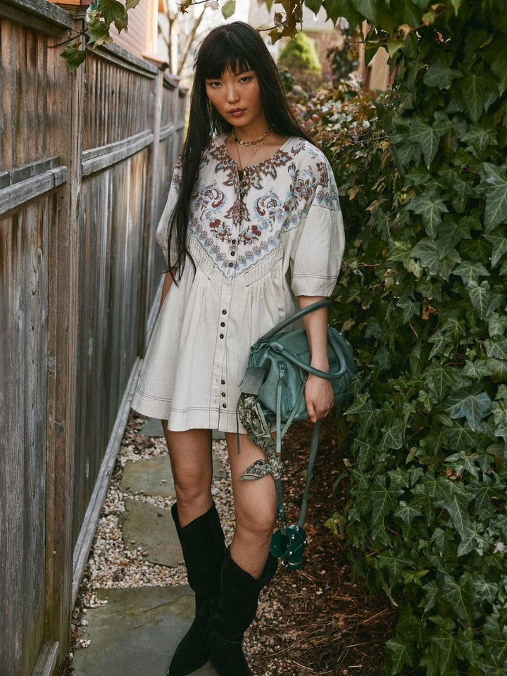 Free People Orson Mini Dress in Ivory Combo | Twentyseven Toronto