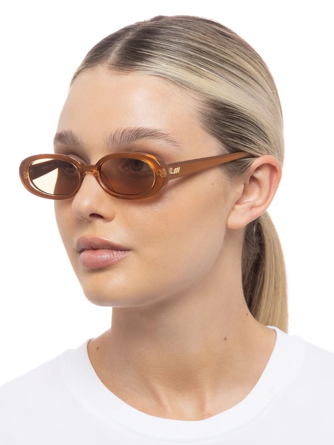 サングラス Le Specs OUTTA LOVE Caramel Outta Love Caramel Female Oval Sunglasses | Le Specs