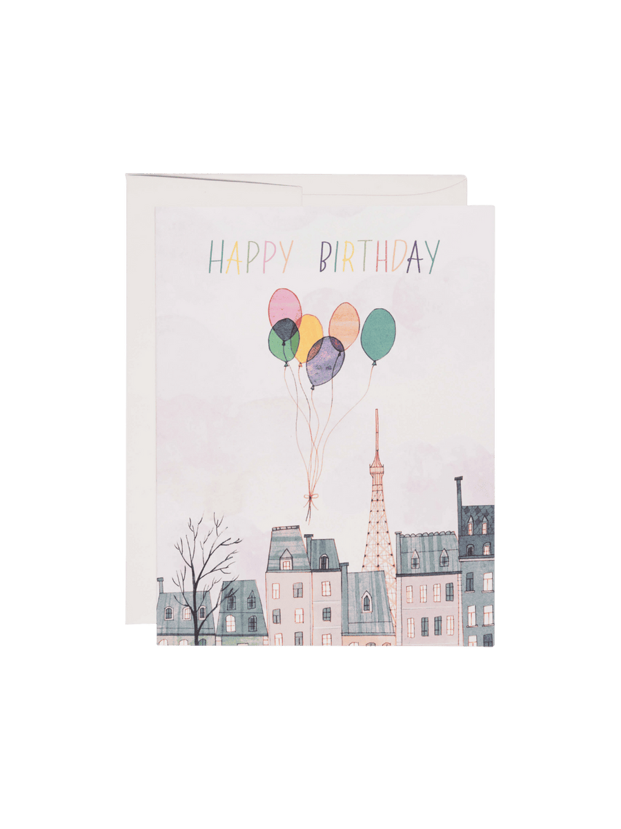 Red Cap Cards Paris Balloons Birthday Greeting Card by Josie Portillo | Twentyseven Toronto