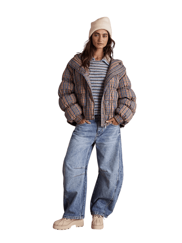 Free People Party Of One Puffer Jacket in Tan Combo | Twentyseven Toronto
