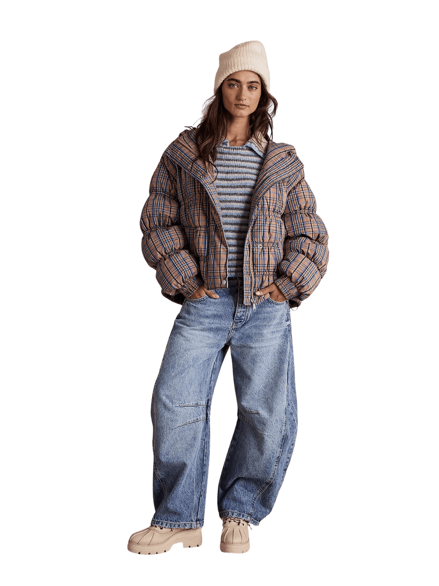 Free People Party Of One Puffer Jacket in Tan Combo | Twentyseven Toronto