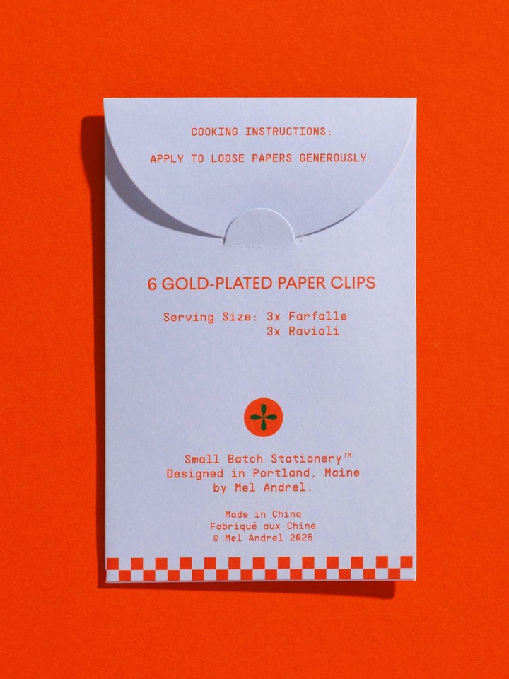 Mel Andrel Pasta Paper Clips - Ravioli + Farfalle | Twentyseven Toronto