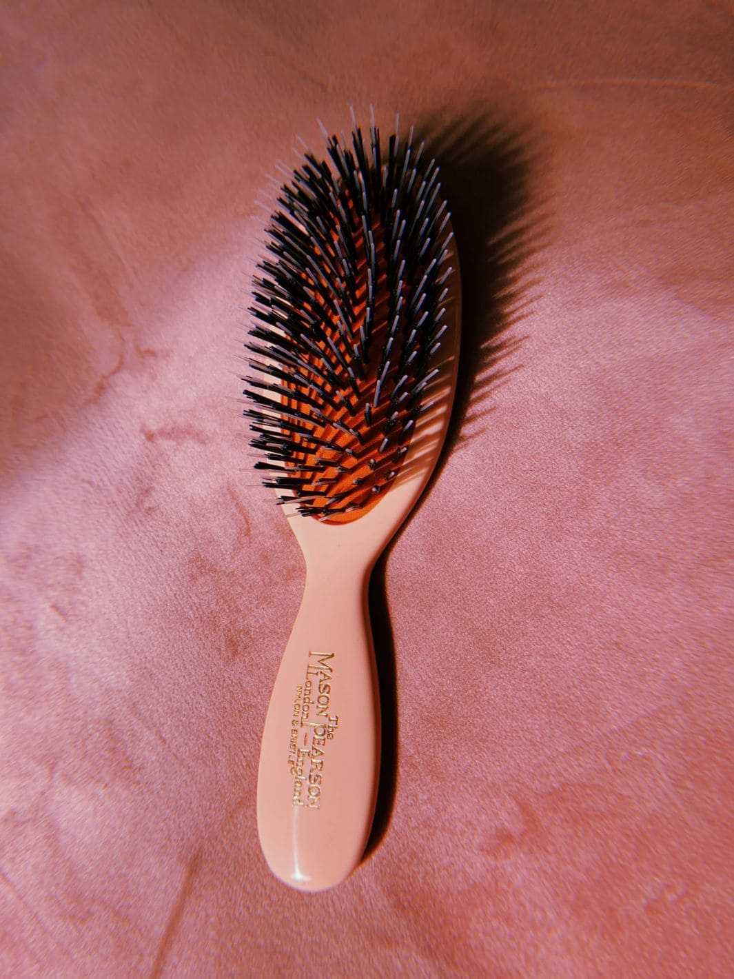 Pastel Pink Boar Bristle & Nylon Mix Mason Pearson Hair Brush | Twentyseven Toronto