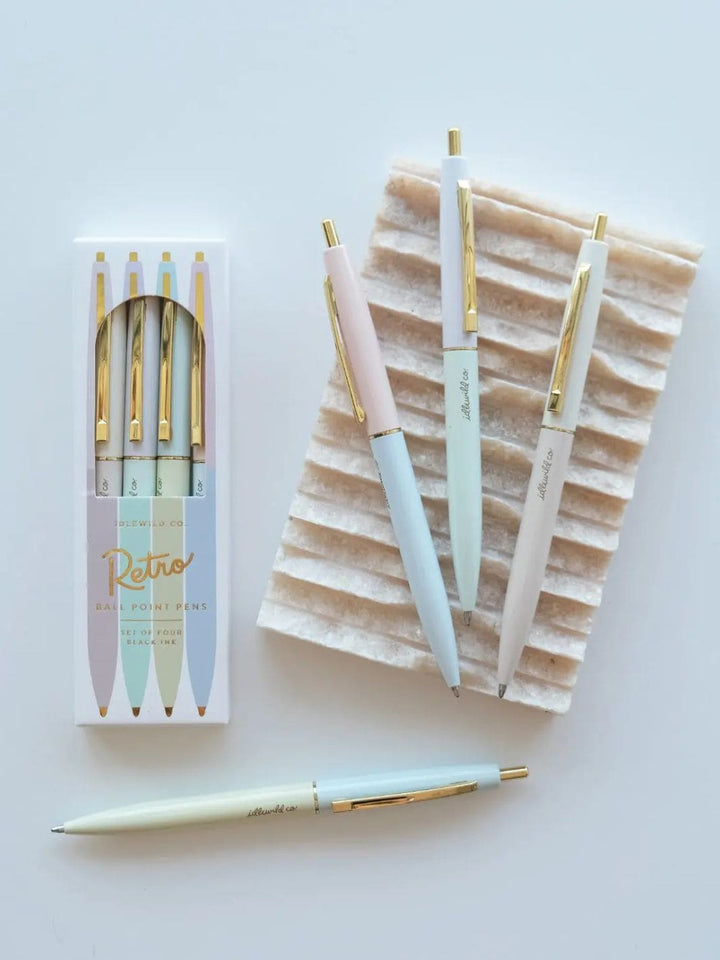Pastel Rainbow Retro Pen Set