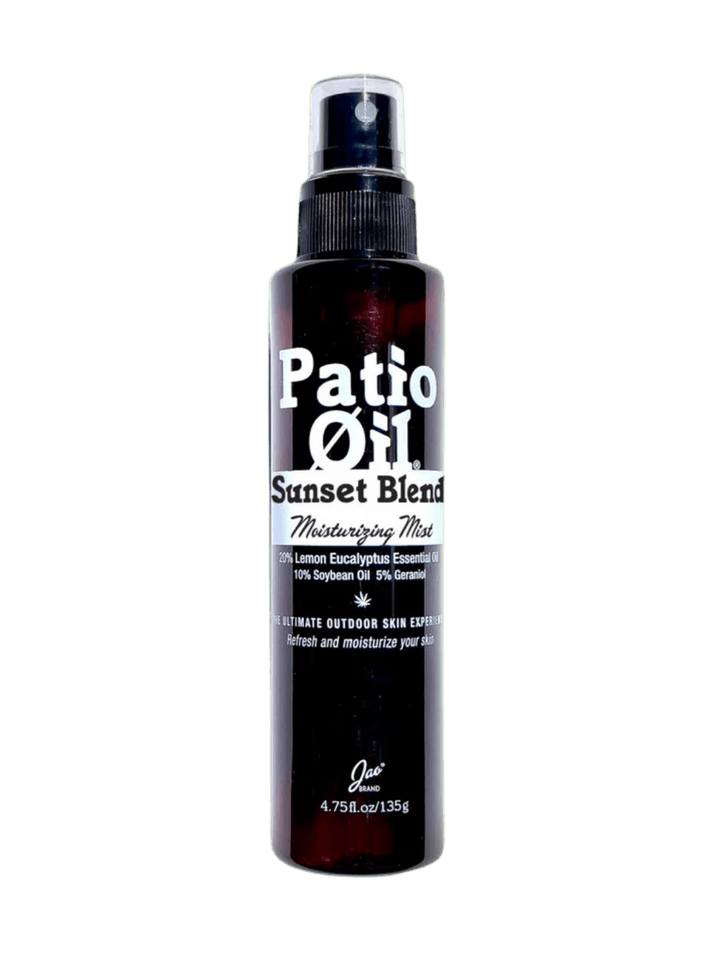 Brown bottle of Jao Brand Patio Oil Moisturizing Mist against a transparent background | Twentyseven Toronto