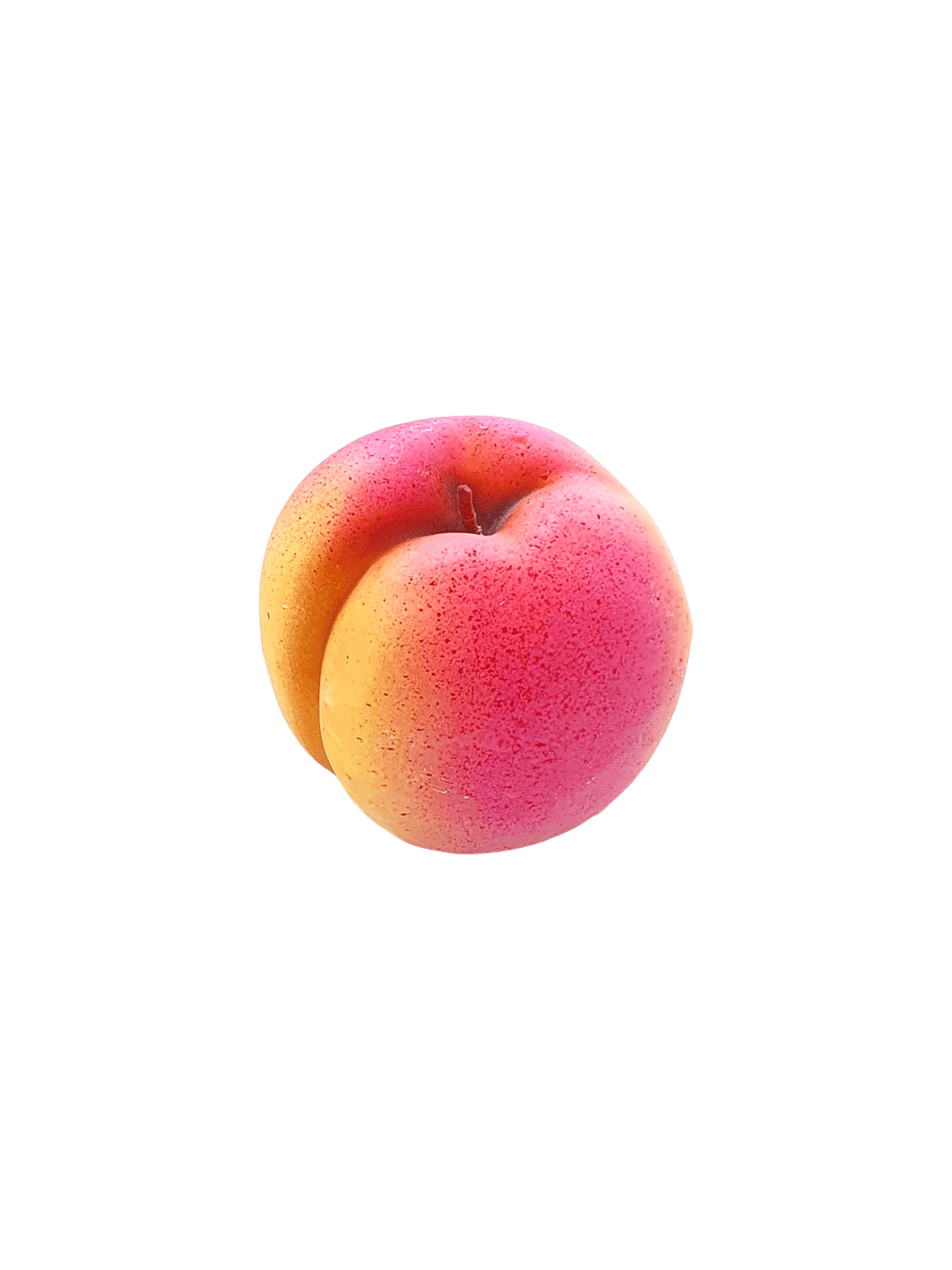 Peach shaped candle from Cereria Introna on a transparent background | Twentyseven Toronto