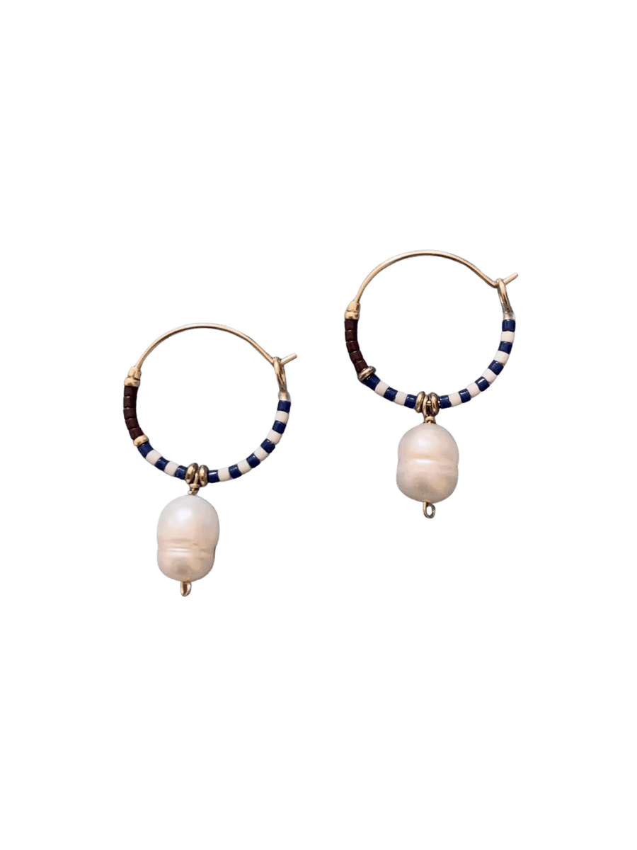 Alice Rise Pearl Drop Hoop Earrings | Twentyseven Toronto