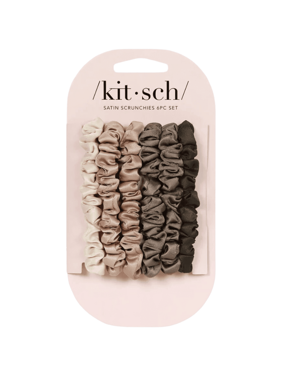 KITSCH Ultra Petite Satin Scrunchies 6pc - Eucalyptus | Twentyseven Toronto