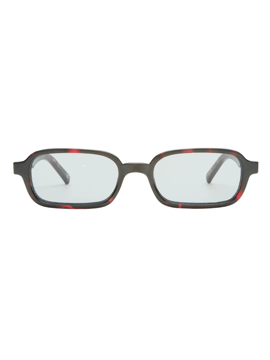 Le Specs Pilferer - Cherry Tort frames with clear lenses against a transparent background | Twentyseven Toronto